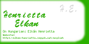 henrietta elkan business card